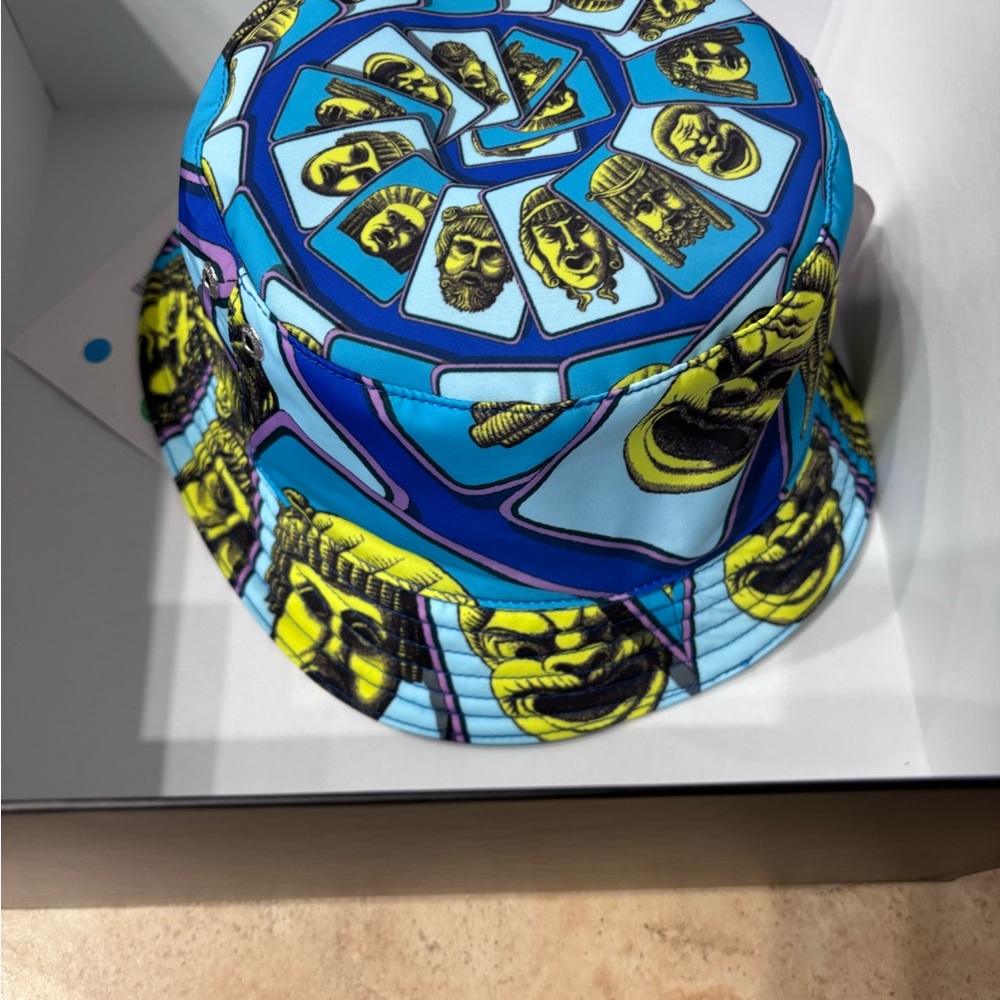 Versace Blue and Yellow Graphic Bucket Hat - Picture 4 of 8